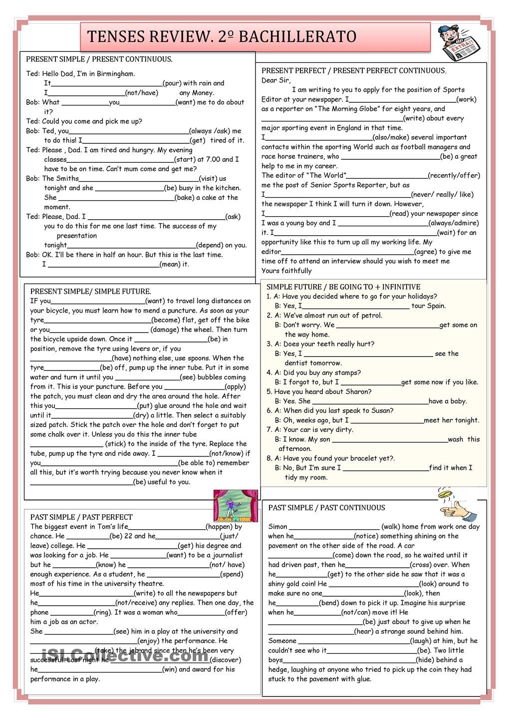 Review Of Tenses Worksheet Pdf